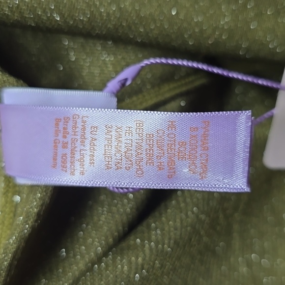 Savage X Fenty Olive Green Sparkle Sleep & Shine Hooded Zip-up Onsie Jumpsuit 3X - Picture 9 of 9